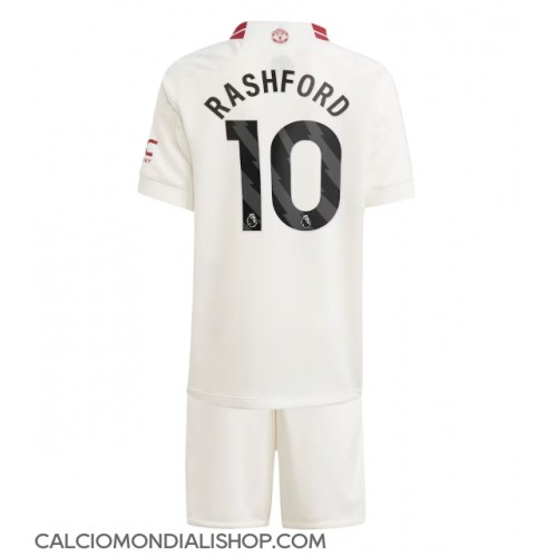 Maglie da calcio Manchester United Marcus Rashford #10 Terza Maglia Bambino 2023-24 Manica Corta (+ Pantaloni corti)